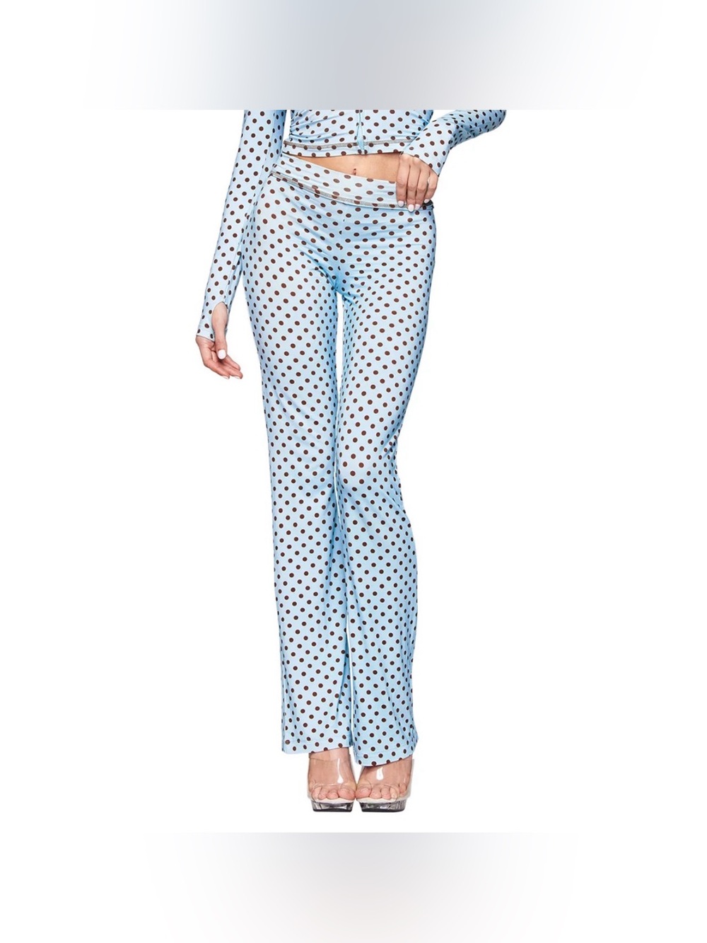 I AM GIA Polka Dot Track Pant Blue Medium NWT IN PACKAGE